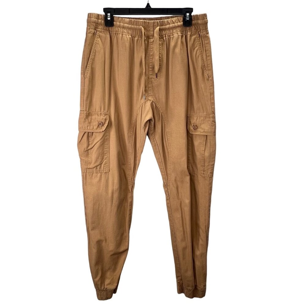 Southpole Ripstop Khaki Joggers Pants size XL Men Pull On Drawstring Elastic